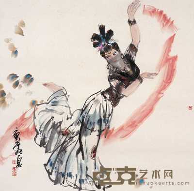 冯远 庚辰(2000年)作 舞蹈 镜心 68×68cm